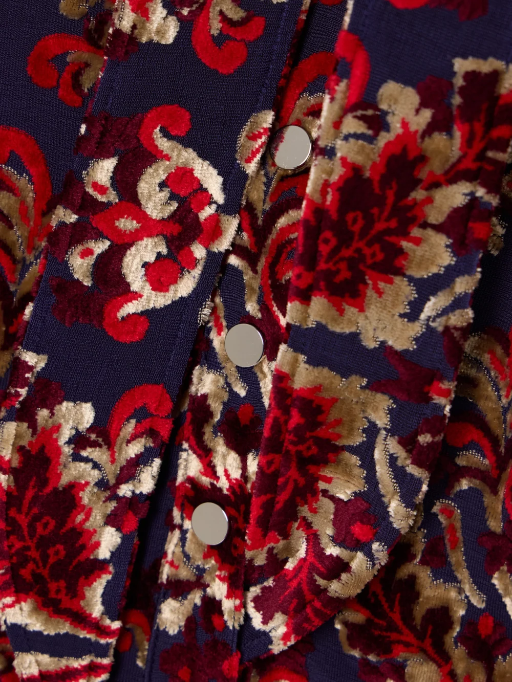 Close-up detail of the Rabanne Tie-detailed Devoré-velvet Blouse