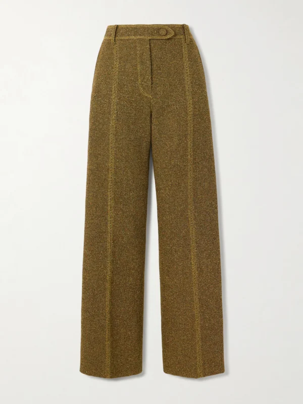 Rabanne Wool-blend Bouclé-twill Straight-leg Pants
