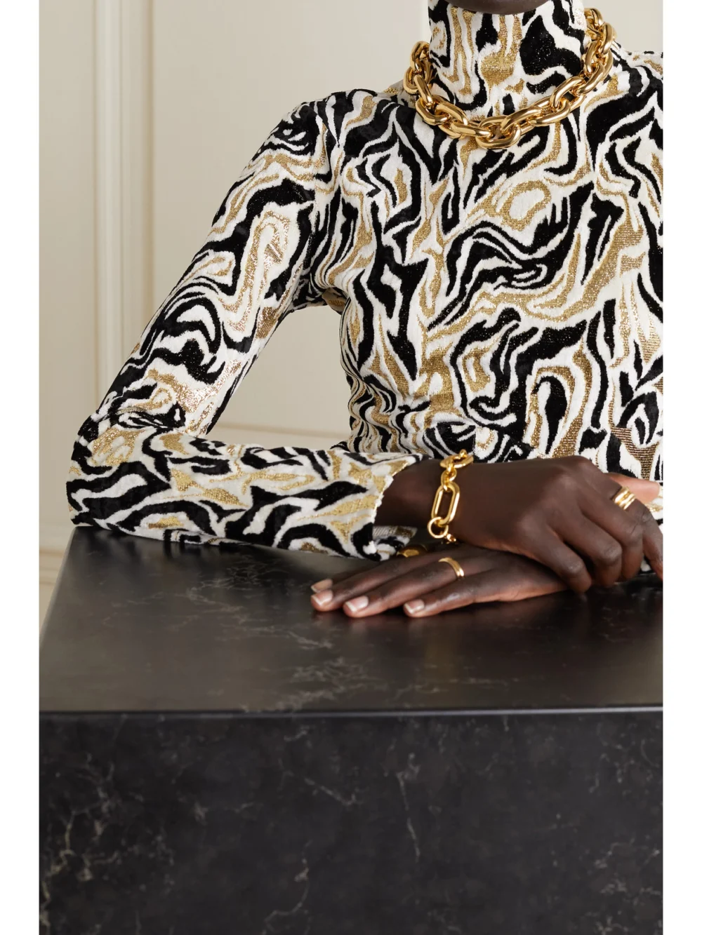 Rabanne Xl Link Gold-tone Necklace, styled view