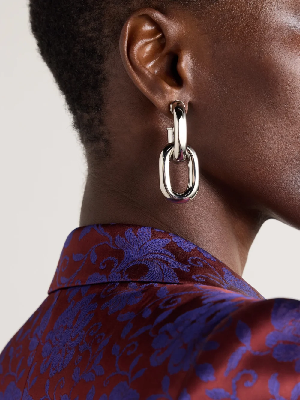 Rabanne Xl Link Silver-tone Earrings, styled view