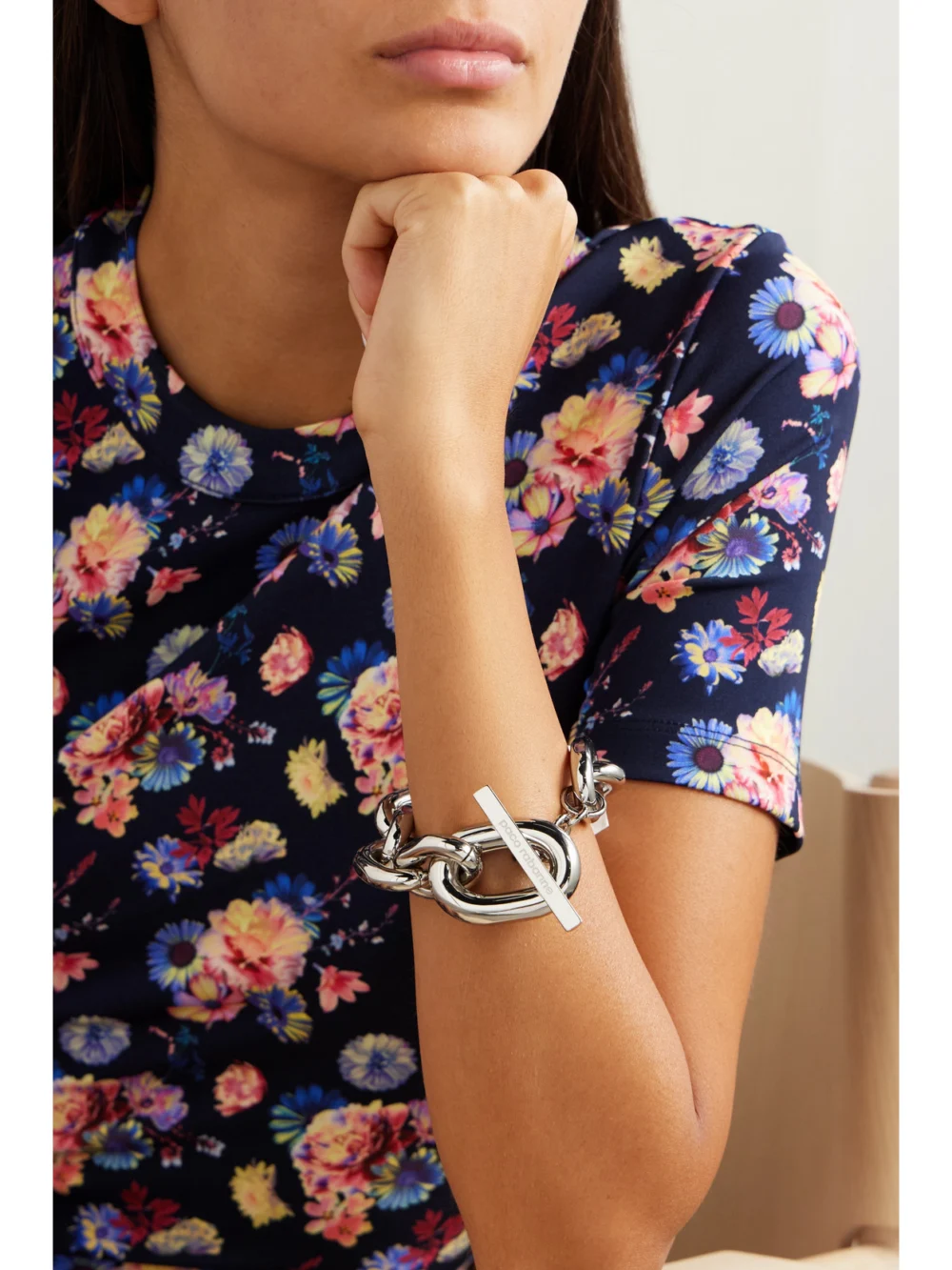 Rabanne Xl Silver-tone Bracelet, styled view