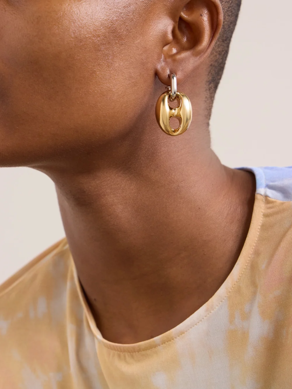 Rabanne Xtra Eight Silver- and Gold-tone Earrings, styled view