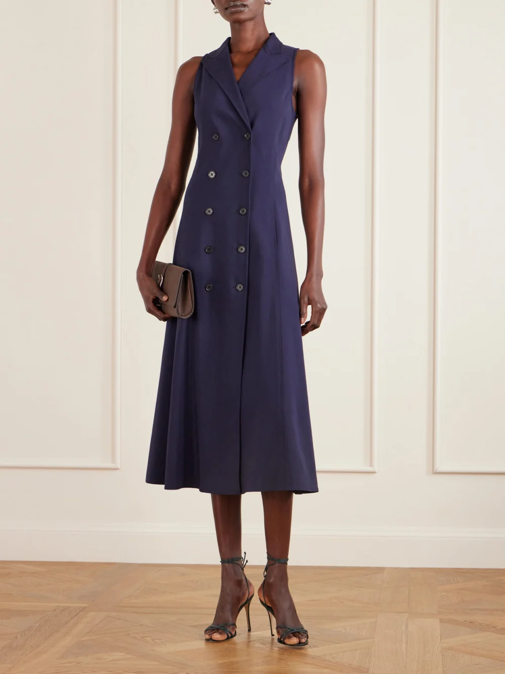 Ralph Lauren Collection Alecia Cotton-blend Jersey Midi Dress, worn by a model