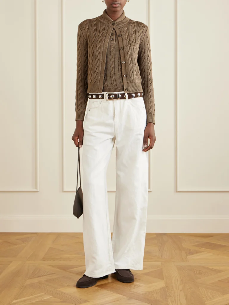 Ralph Lauren Collection Cable-knit Halterneck Stretch-silk Polo Vest