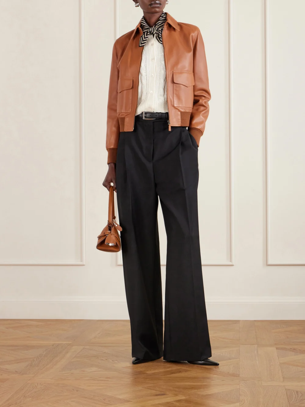 Ralph Lauren Collection Cable-knit Silk Cardigan, worn by a model