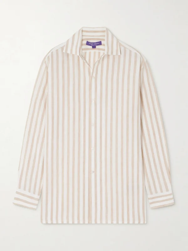 Ralph Lauren Collection Capri Striped Linen Shirt
