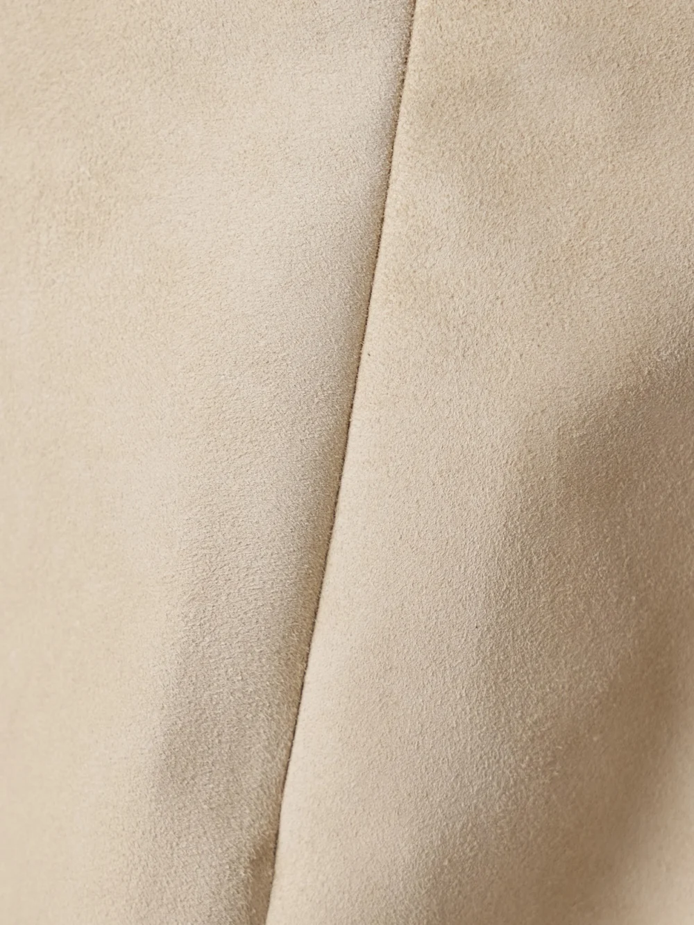 Close-up detail of the Ralph Lauren Collection Carreen Suede Mini Skirt