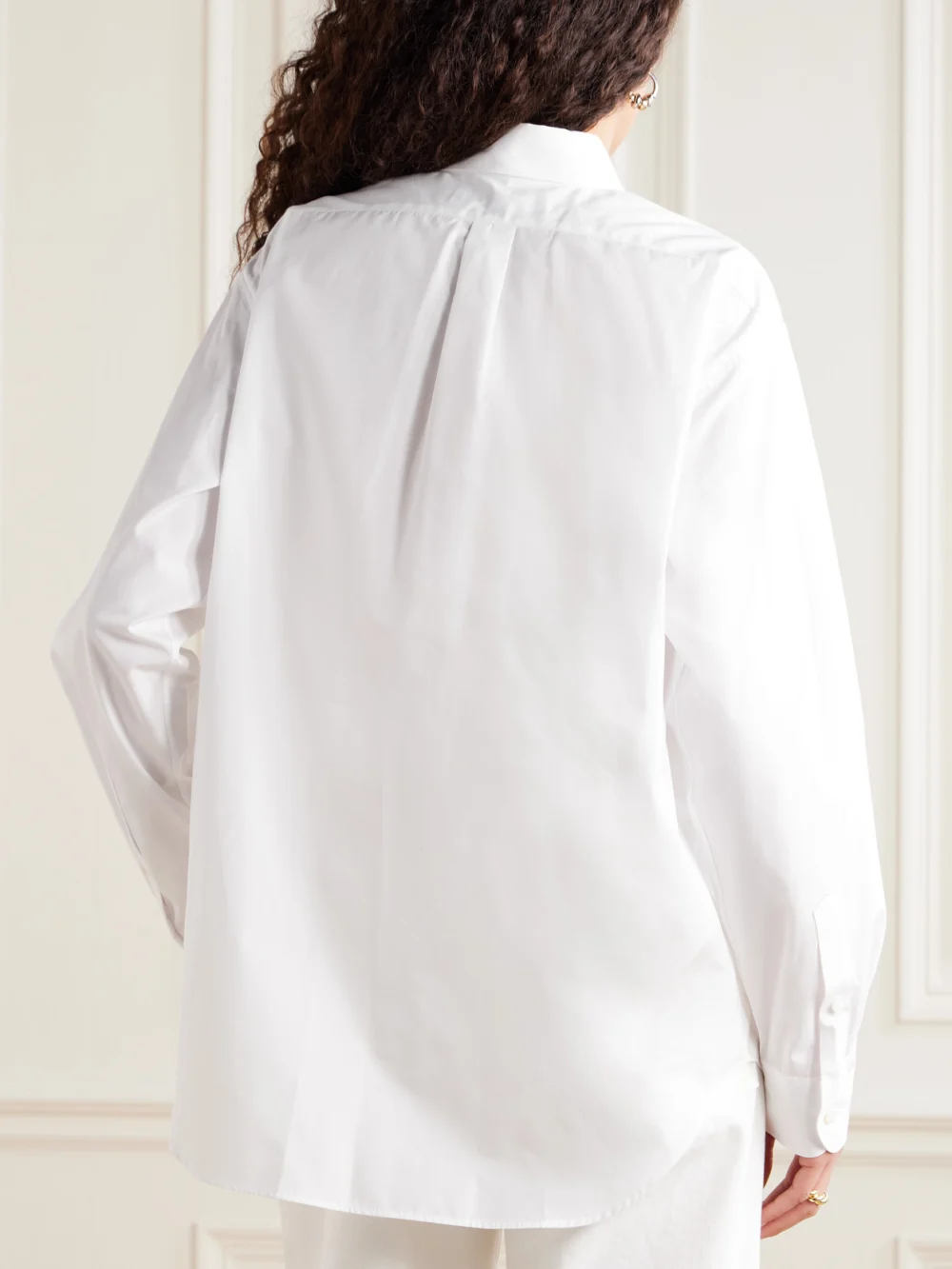 Back view of the Ralph Lauren Collection Damien Embroidered Cotton-poplin Shirt