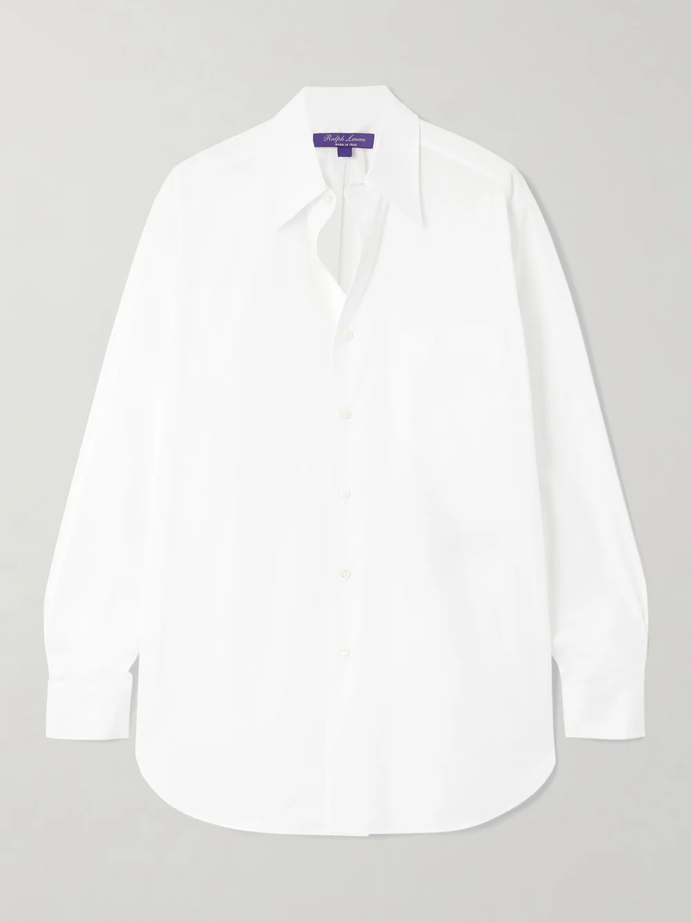 Ralph Lauren Collection Damien Embroidered Cotton-poplin Shirt in white