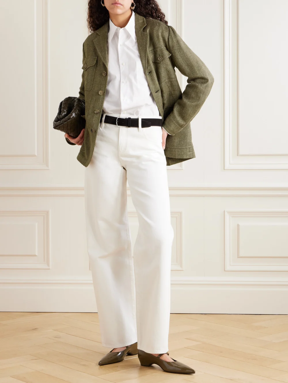 Ralph Lauren Collection Damien Embroidered Cotton-poplin Shirt, worn by a model