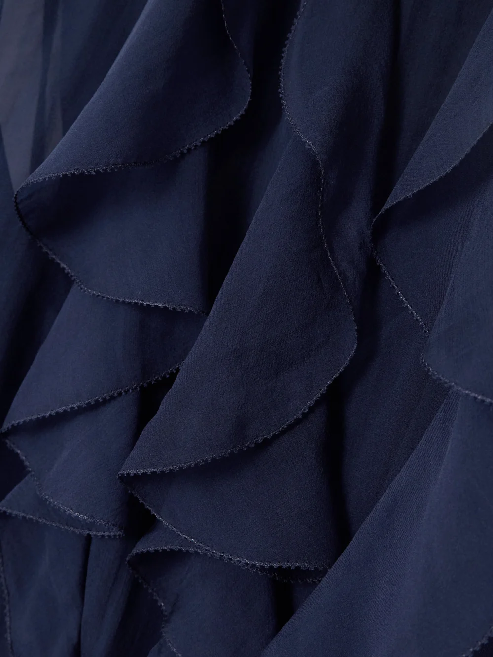 Close-up detail of the Ralph Lauren Collection Etta Pussy-bow Ruffled Silk-chiffon Blouse