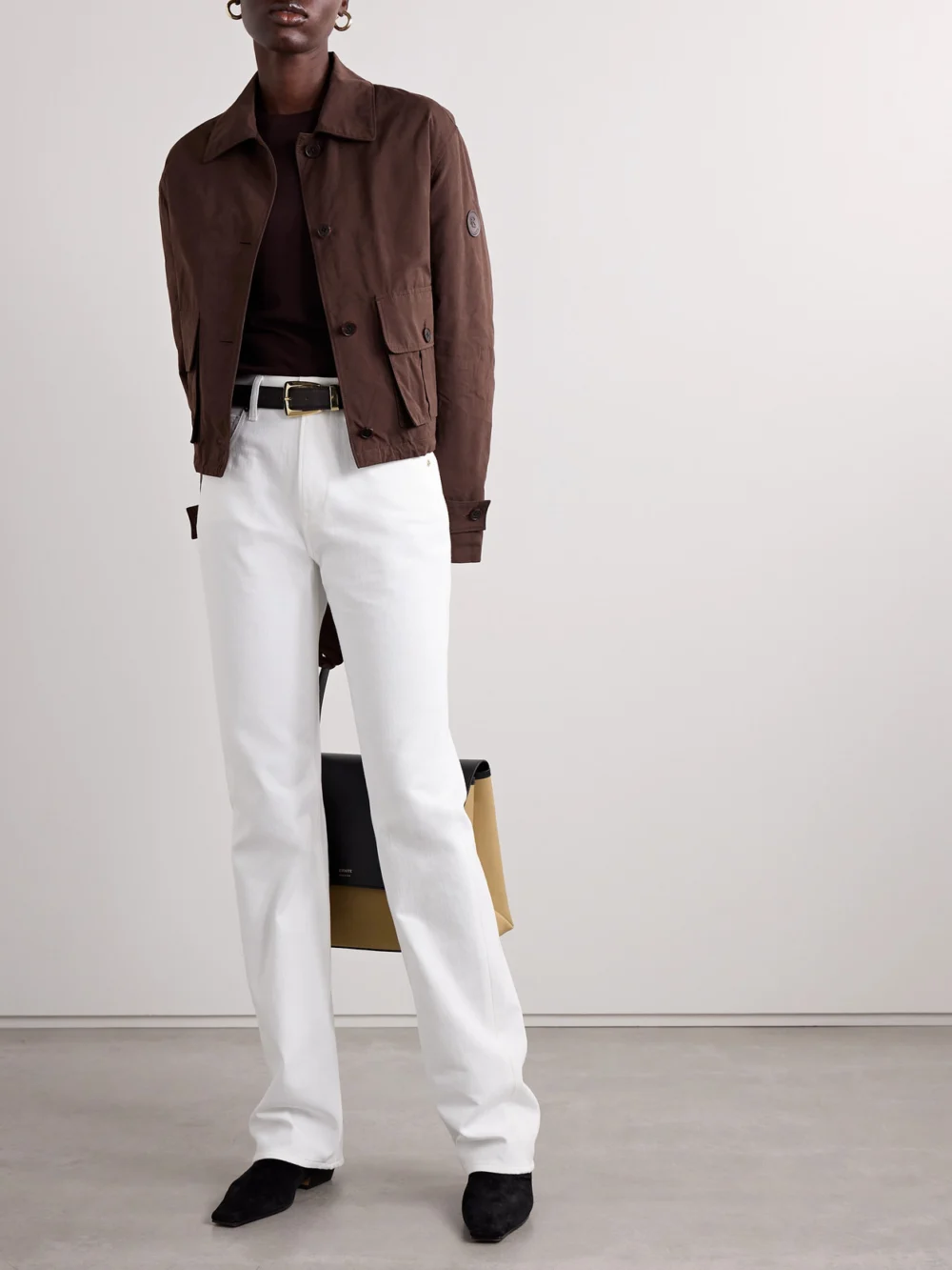 Ralph Lauren Collection Katie Padded Brushed Cotton-blend Jacket, worn by a model