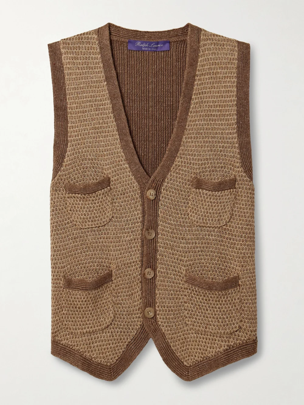 Ralph Lauren Collection Linen and Silk-blend Vest in tan