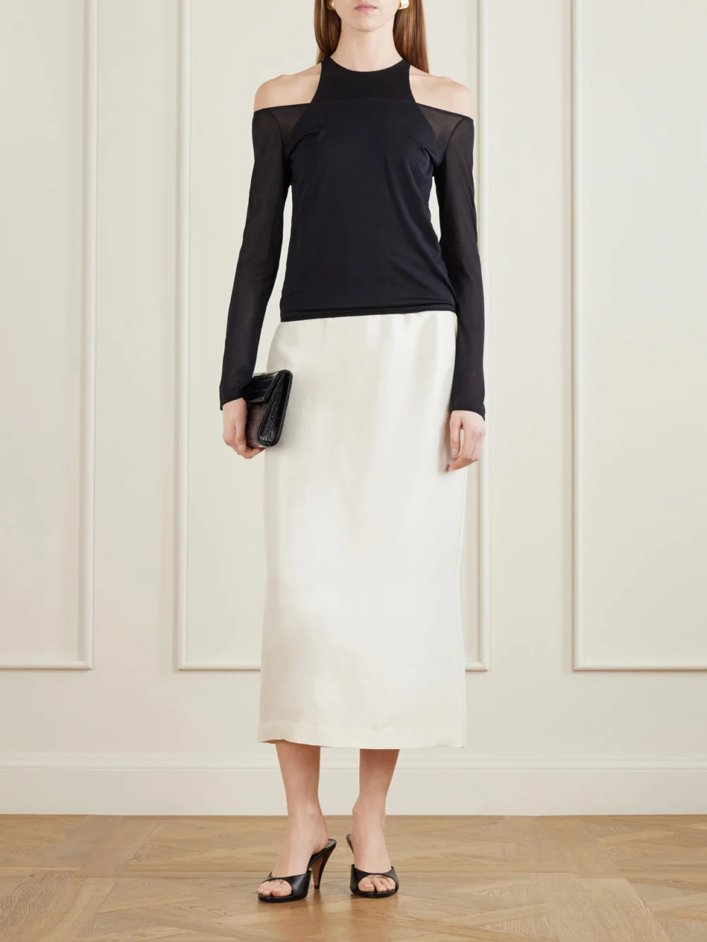 Ralph Lauren Collection Maxime Silk-jersey Sweatshirt, worn by a model