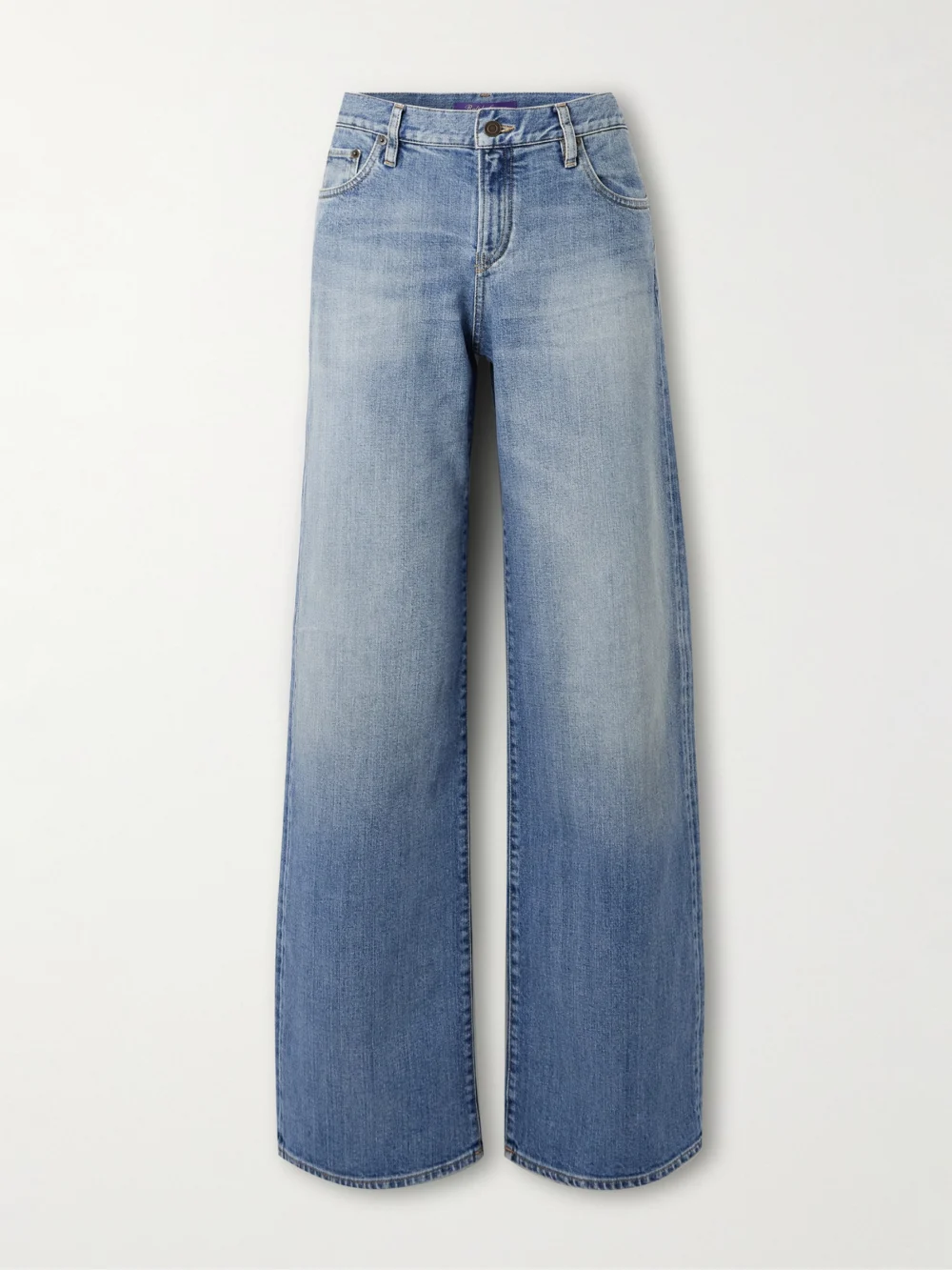 Ralph Lauren Collection Mid-rise Wide-leg Jeans in mid denim