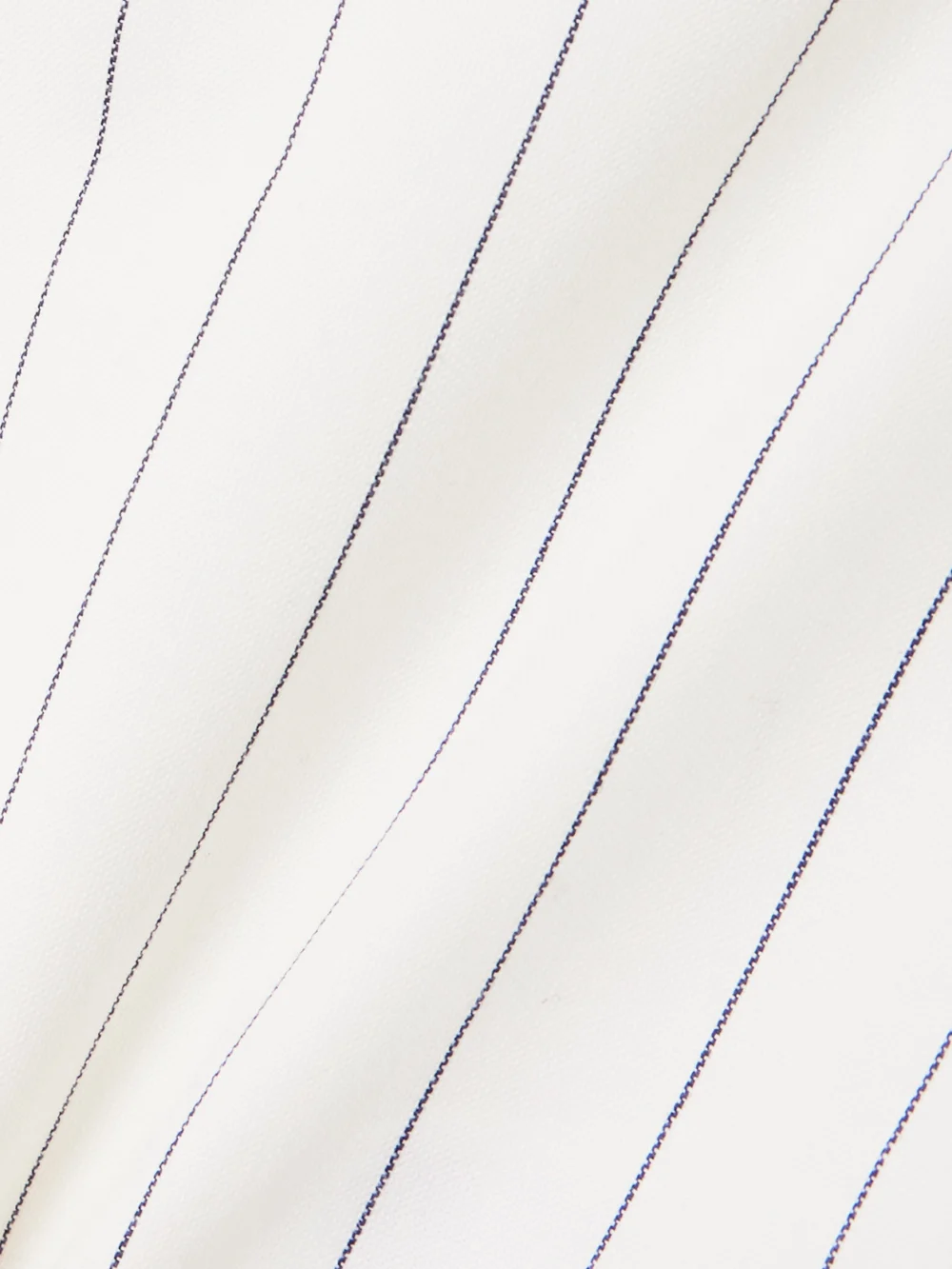 Close-up detail of the Ralph Lauren Collection Neeva Pinstriped Cotton, Linen and Wool-blend Flared Pants