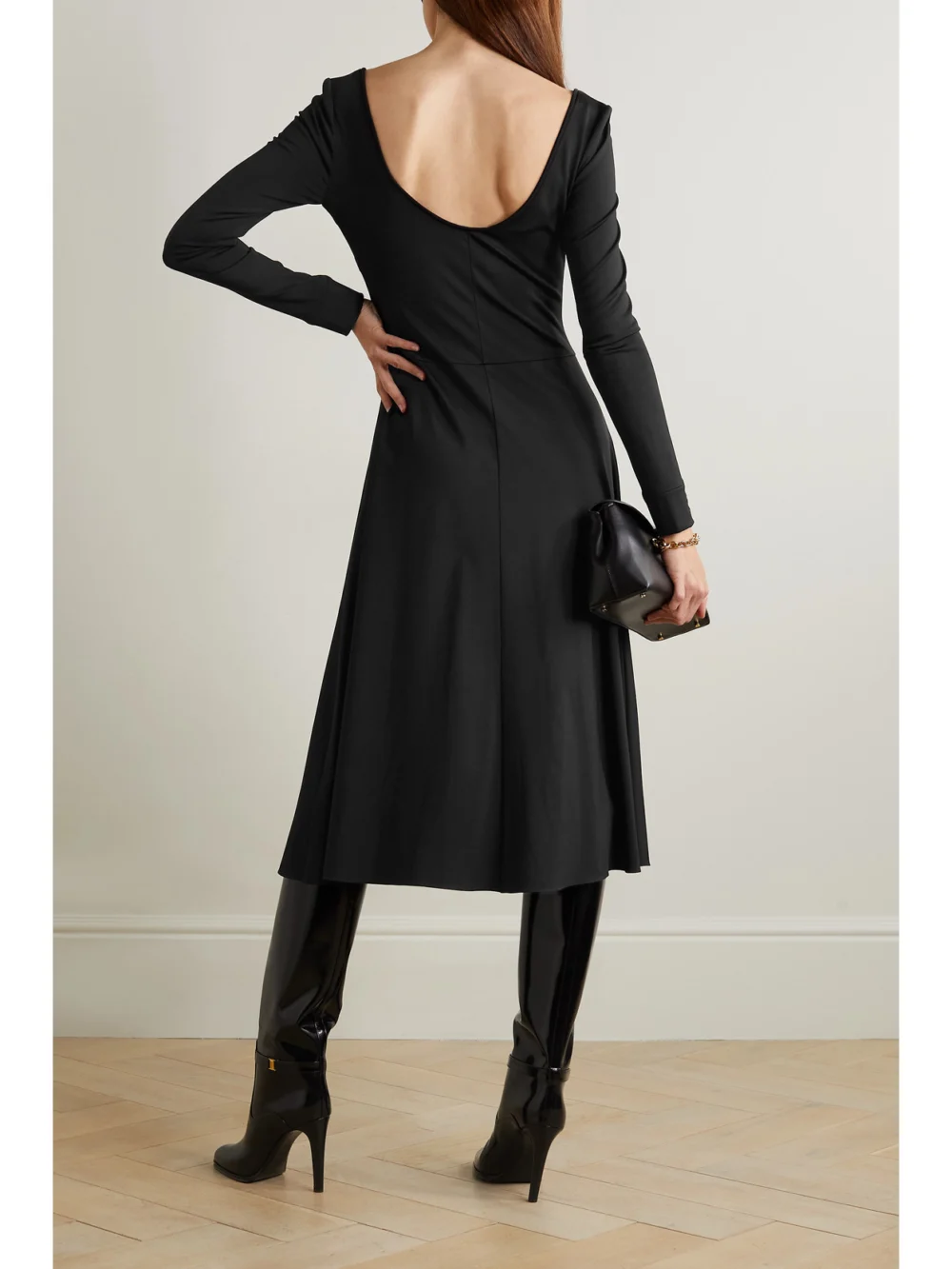 Back view of the Ralph Lauren Collection Stretch-jersey Midi Dress
