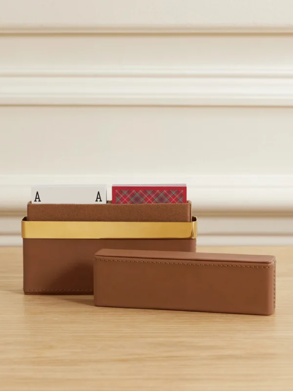 Ralph Lauren Home Westover Leather and Gold-tone Playing Cards Set