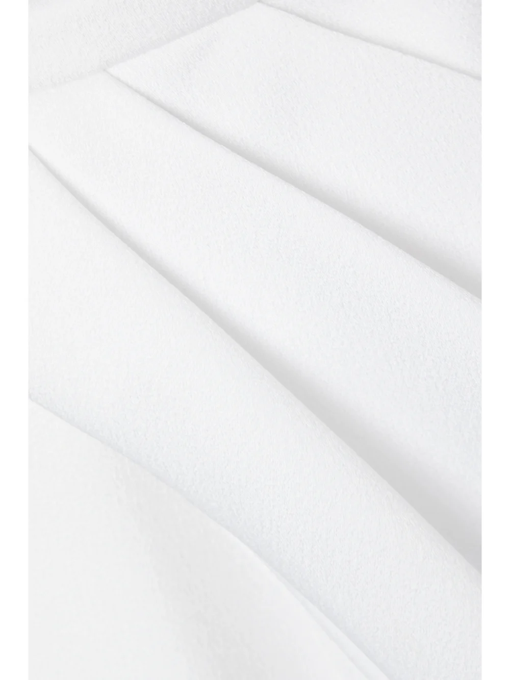 Close-up detail of the Rasario Asymmetric Draped Duchesse-satin Gown