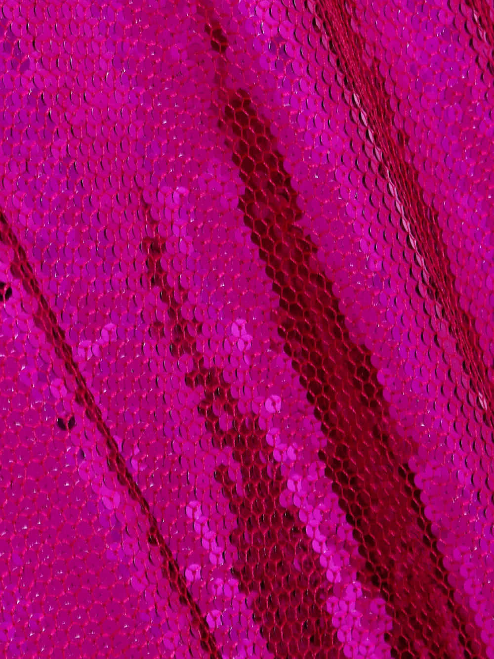 Close-up detail of the Rasario Asymmetric Open-back Sequined Satin Midi Dress