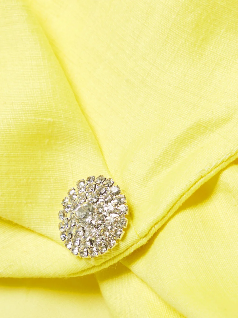 Close-up detail of the Rasario Cropped Crystal-embellished Linen-blend Blazer