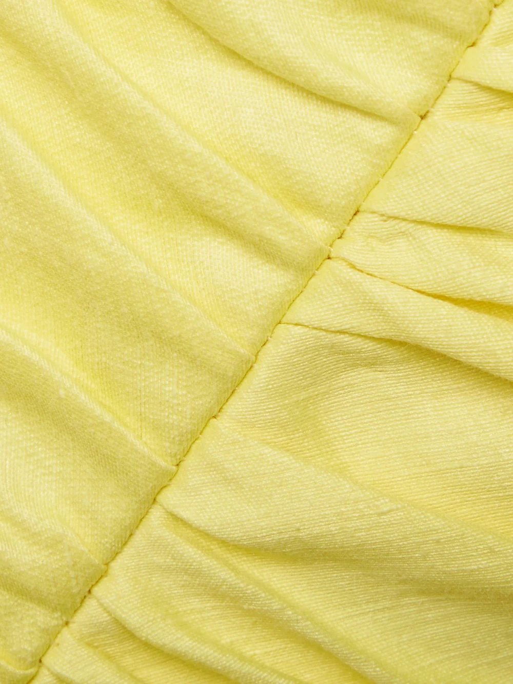 Close-up detail of the Rasario Ruched Linen-blend Halterneck Mini Dress