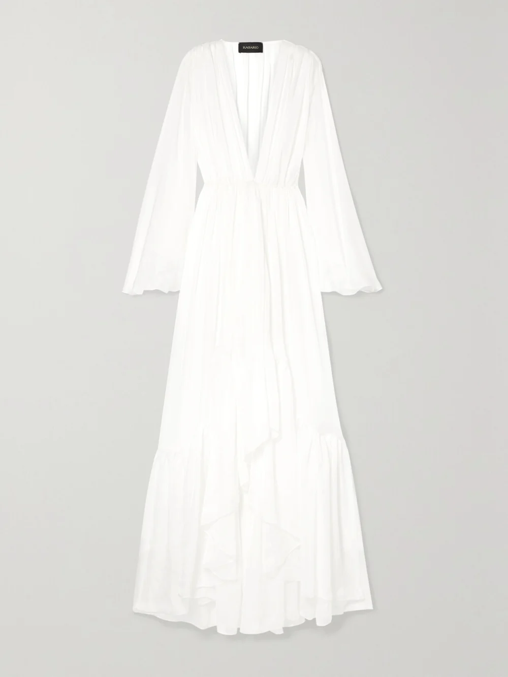 Rasario Ruffled Silk-chiffon Jacket in ivory