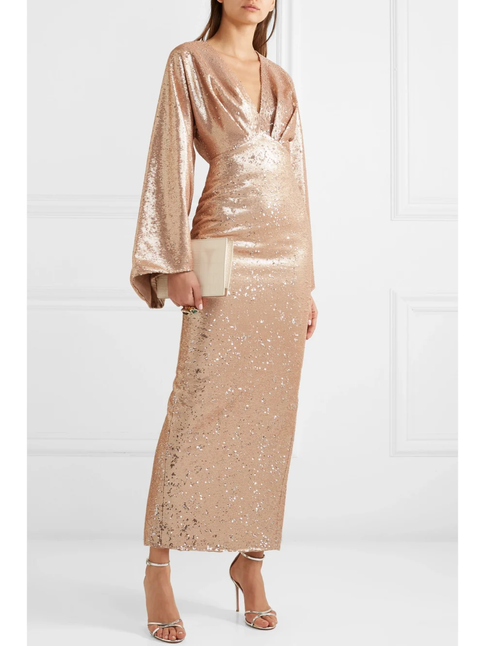 Rasario Sequined Crepe Gown, worn by a model