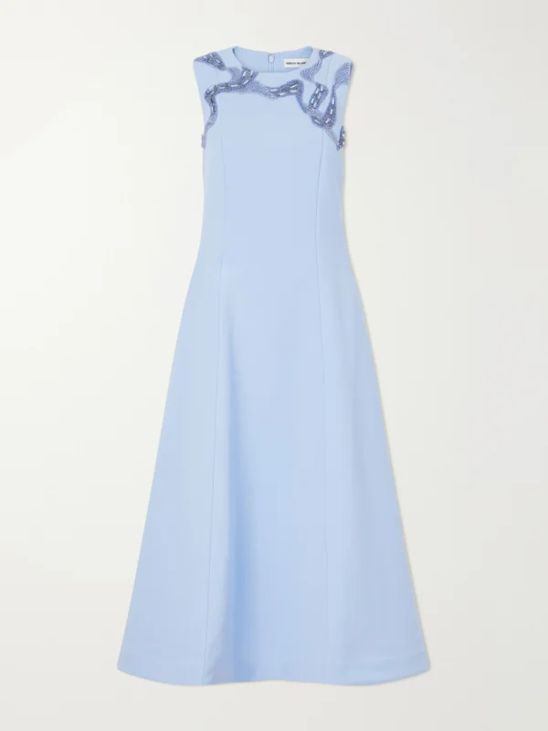 Rebecca Vallance Aylin Embellished Cady Midi Dress
