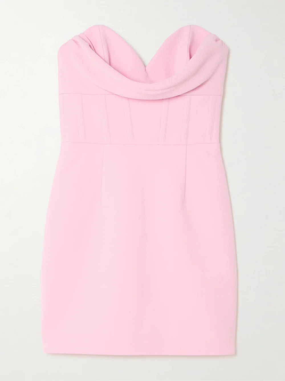 Rebecca Vallance Empress Strapless Draped Crepe Mini Dress in pink