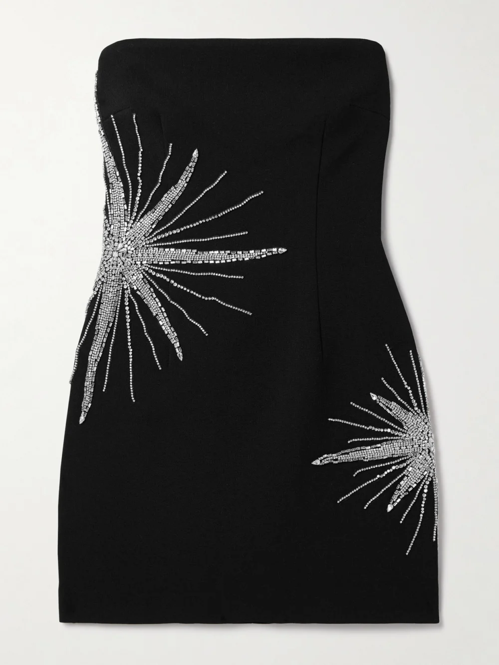 Rebecca Vallance Estella Strapless Crystal-embellished Crepe Mini Dress in black