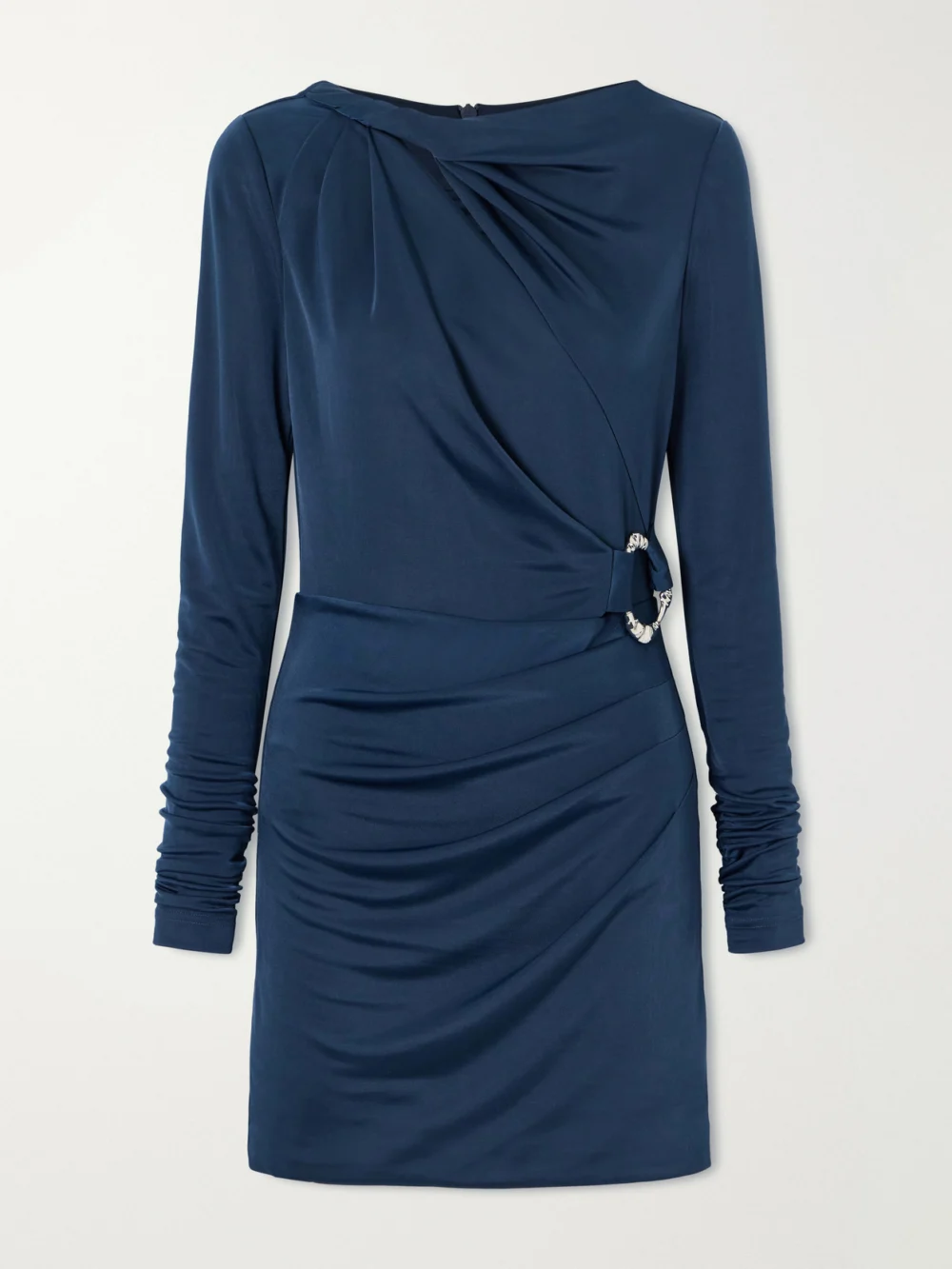 Rebecca Vallance Kiana Embellished Gathered Stretch Mini Dress in teal