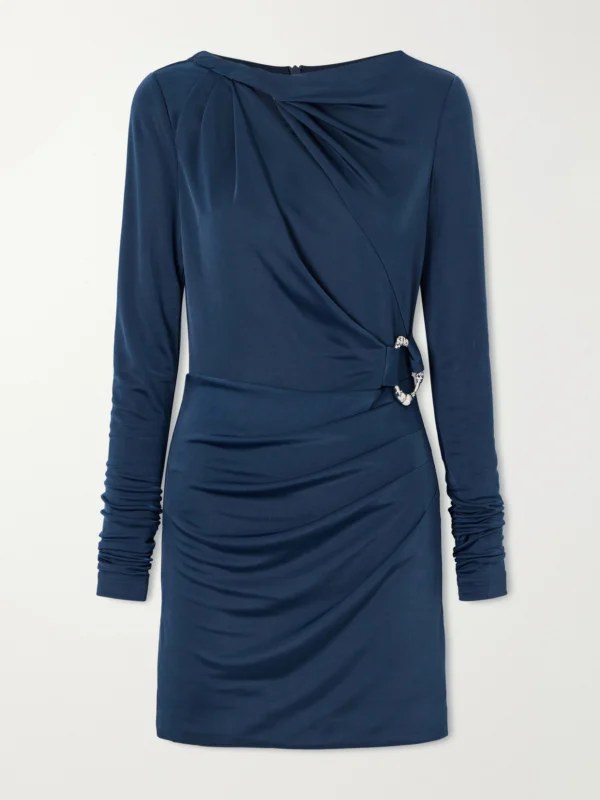 Rebecca Vallance Kiana Embellished Gathered Stretch Mini Dress