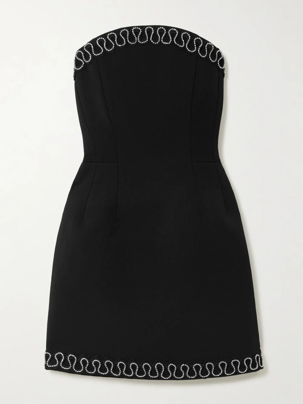Rebecca Vallance Nyx Strapless Crystal-embellished Crepe Mini Dress in black