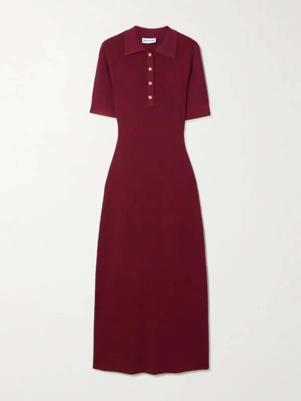Rebecca Vallance Reagan Ribbed Jersey Midi Dress