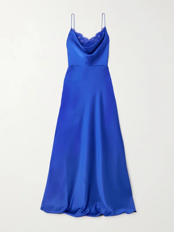 Rebecca Vallance Remi Lace-trimmed Satin Gown