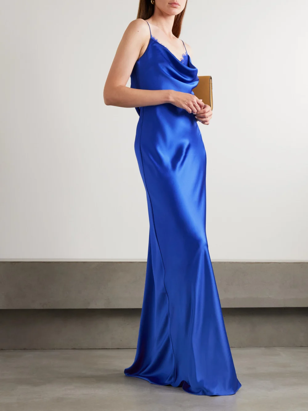 Rebecca Vallance Remi Lace-trimmed Satin Gown, worn by a model