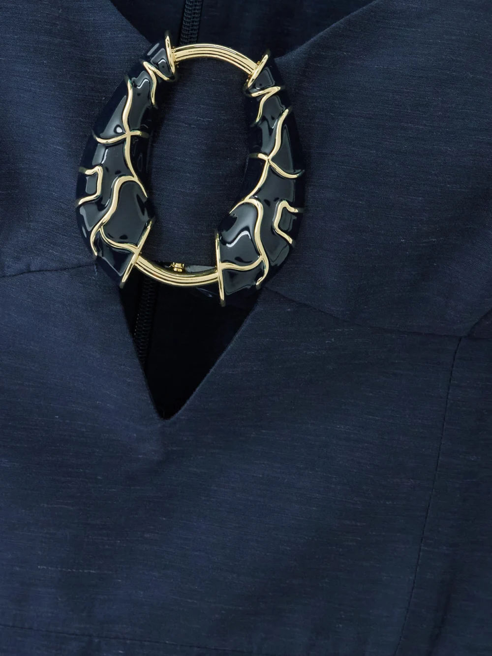 Close-up detail of the Rebecca Vallance Serenity Embellished Pleated Lyocell-blend Midi Dress