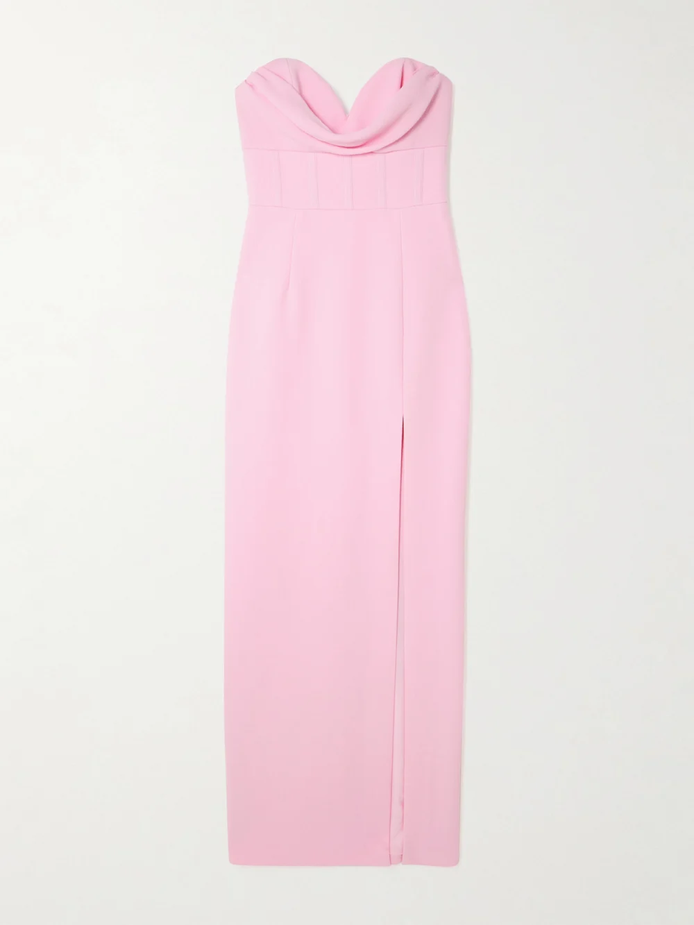 Rebecca Vallance Skyla Strapless Draped Crepe Gown in pink
