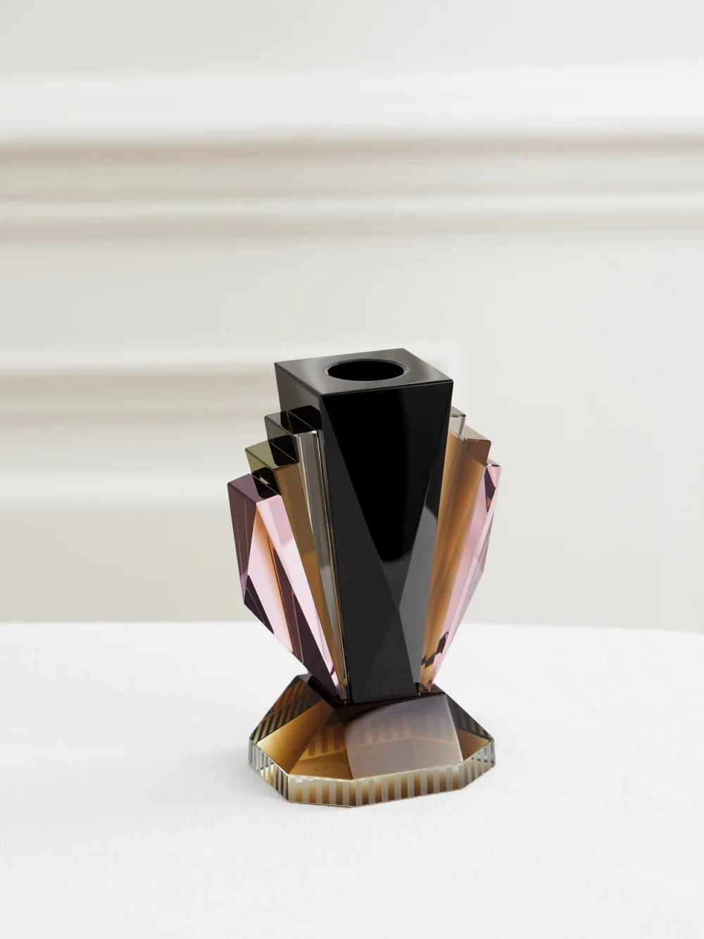 Reflections Copenhagen Brooklyn Crystal Candle Holder in plum