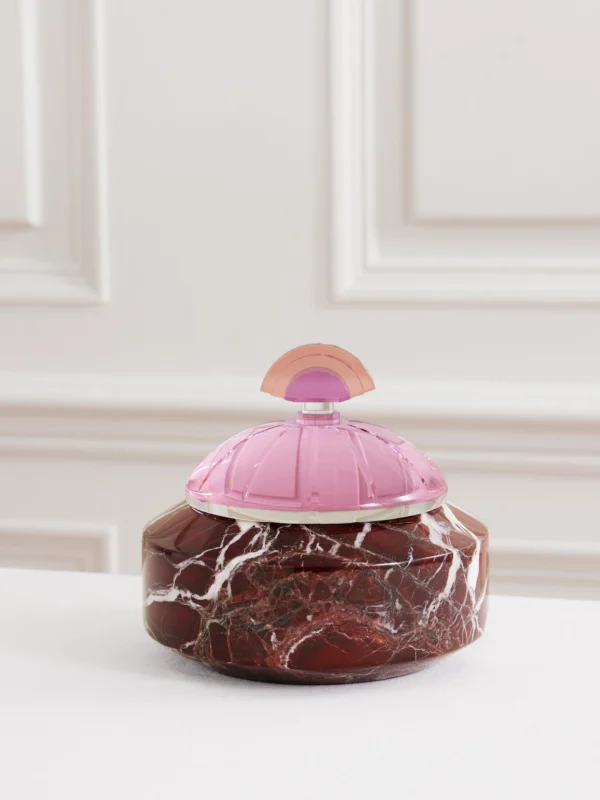 Reflections Copenhagen Cherry Marble and Crystal Bonbonniere