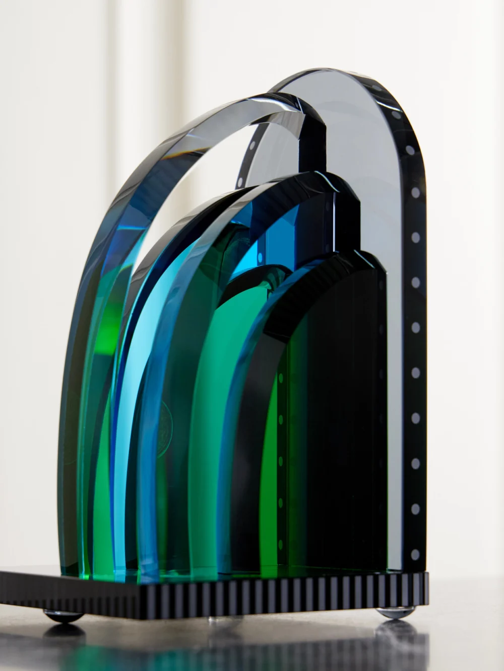 Close-up detail of the Reflections Copenhagen Tribeca Crystal Bookend