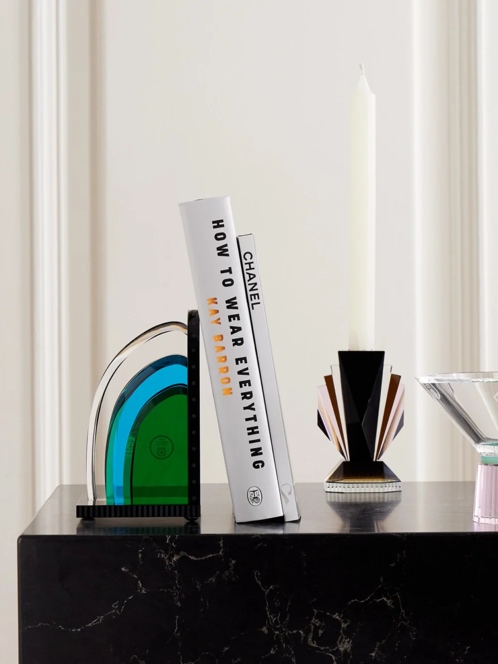 Reflections Copenhagen Tribeca Crystal Bookend, styled view