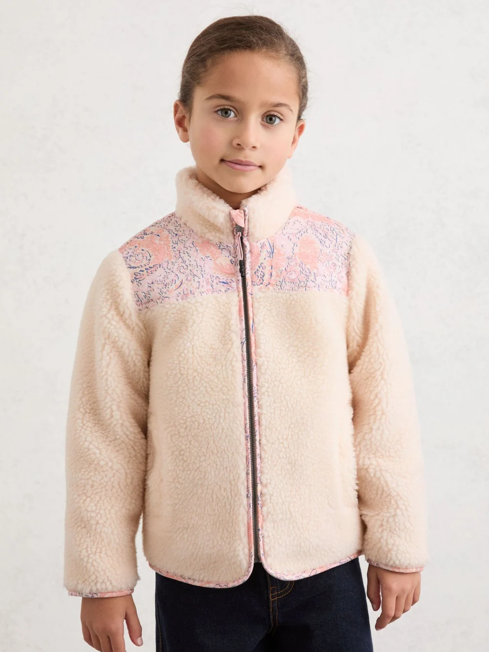 Reiss 13-14 yrs Floral-panel Fleece Jacket,, view 2