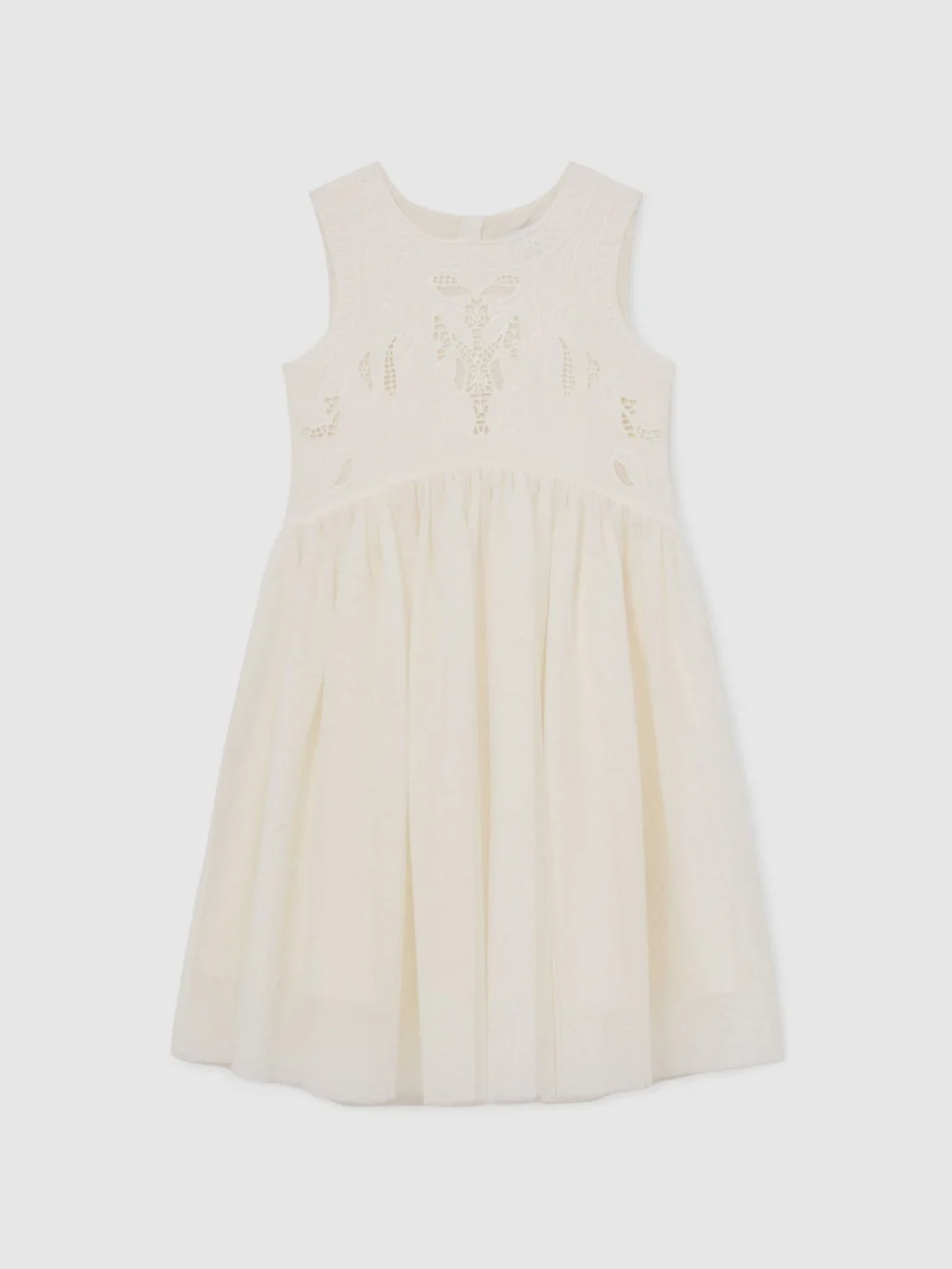 Reiss 13-14 yrs Lace-detail Tulle-skirt Dress, in ivory