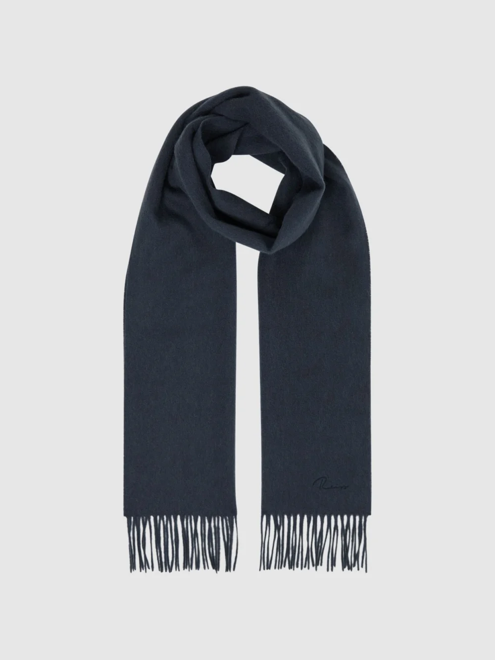 Reiss Airforce Blue Cashmere Blend Scarf, view 3