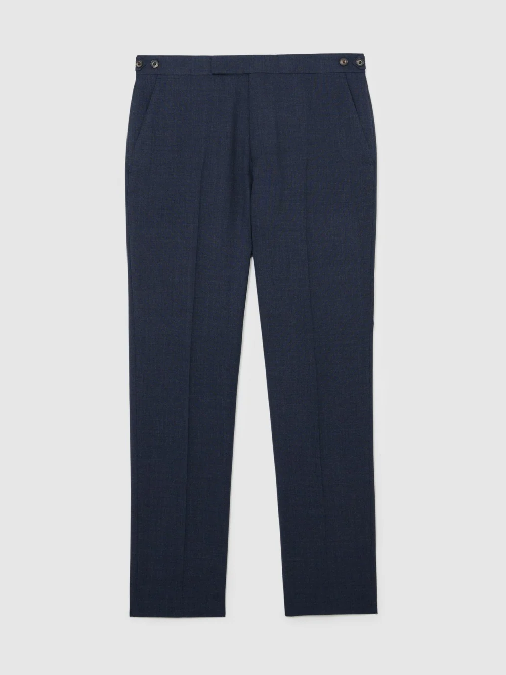 Reiss Airforce Blue Fibre Adjuster Tailored Fit Virgin Wool Textured Tailored-fit Trousers, view 2