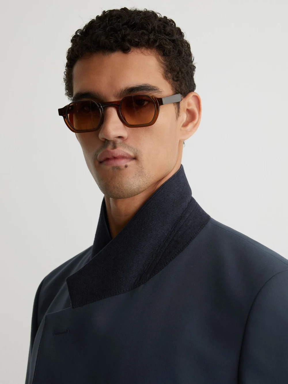 Reiss Airforce Blue Monogram Relaxed-fit Double-breasted Blazer, view 4