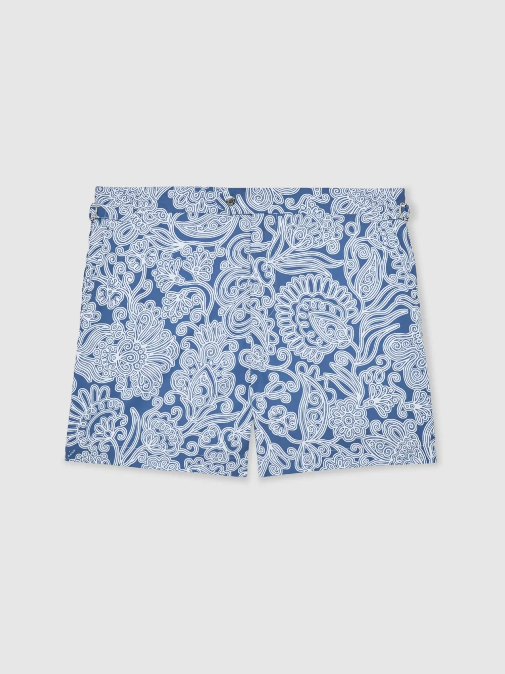 Reiss Airforce Blue Paisley-print Side-adjuster Swim Shorts, view 2