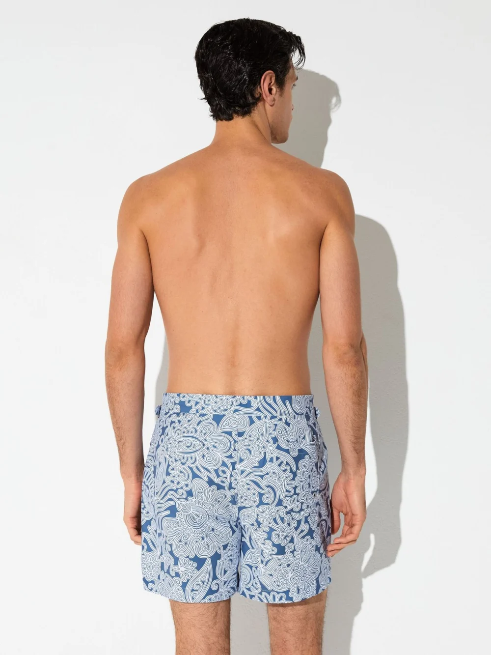 Reiss Airforce Blue Paisley-print Side-adjuster Swim Shorts, view 4